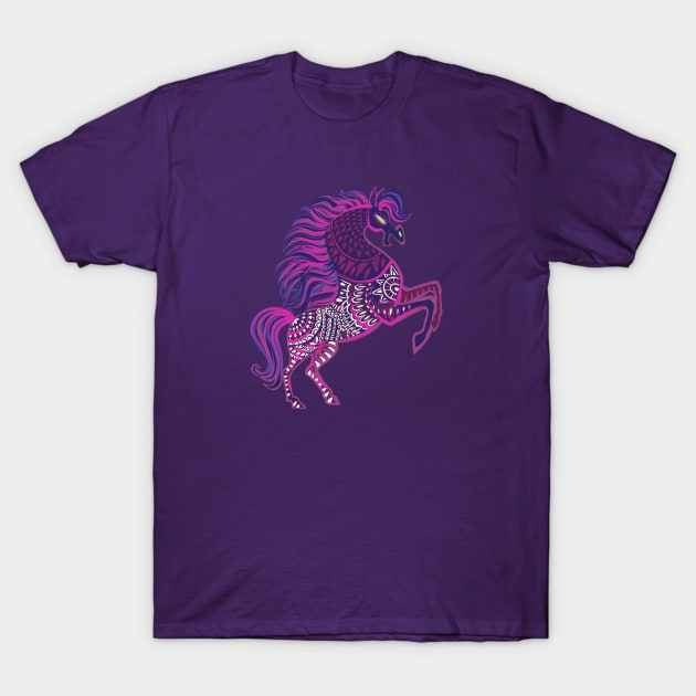 dark horse drawn with patterns on the body T-Shirt by duxpavlic